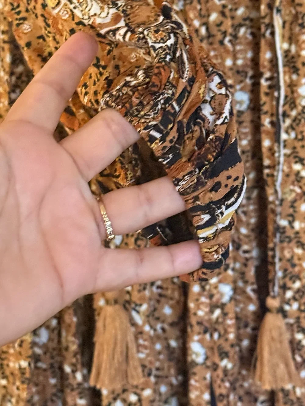 Free People Rust Floral brown Bohemian Happy Feelings Maxi Dress size small